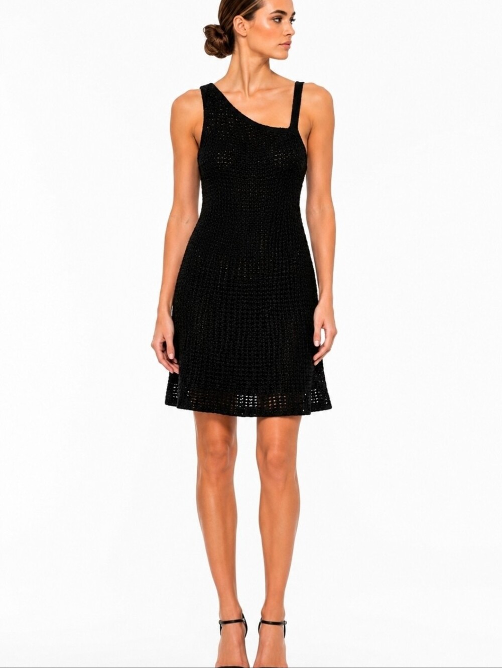 NWT BALENCIAGA PARIS black open knit sleeveless dress SZ 42 US 6 RRP $1,450